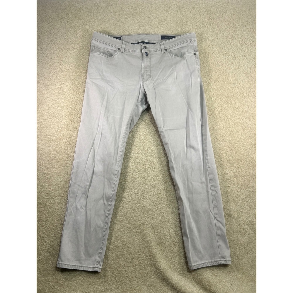 Pierre Cardin Mens PC Lyon Tapered Fit Light Grey Cotton Stretch Pants‎ 42x32